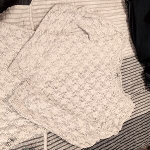 Lace large white top